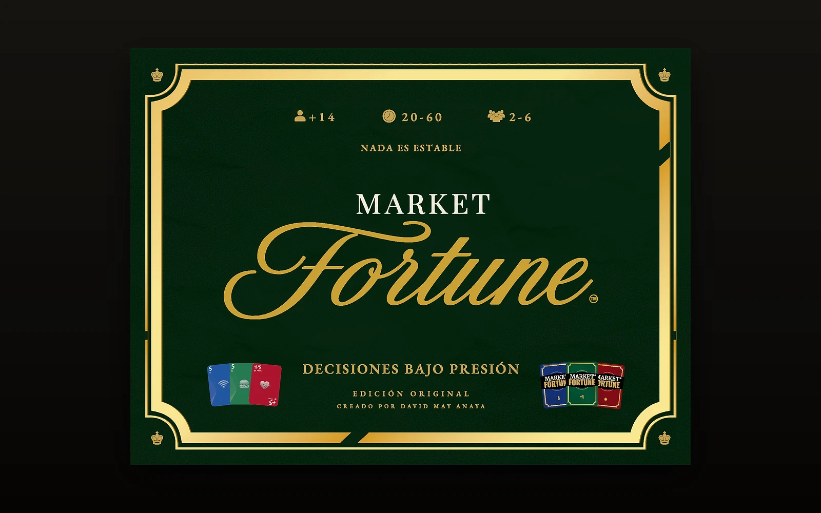 Cara frontal de la caja Market Fortune